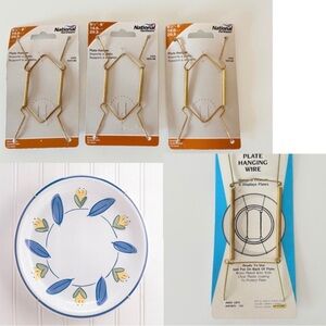 4 x NEW Plate Hangers 5.5” - 8” & 1 Large 12.5" - 18" Plate Wall Accessories